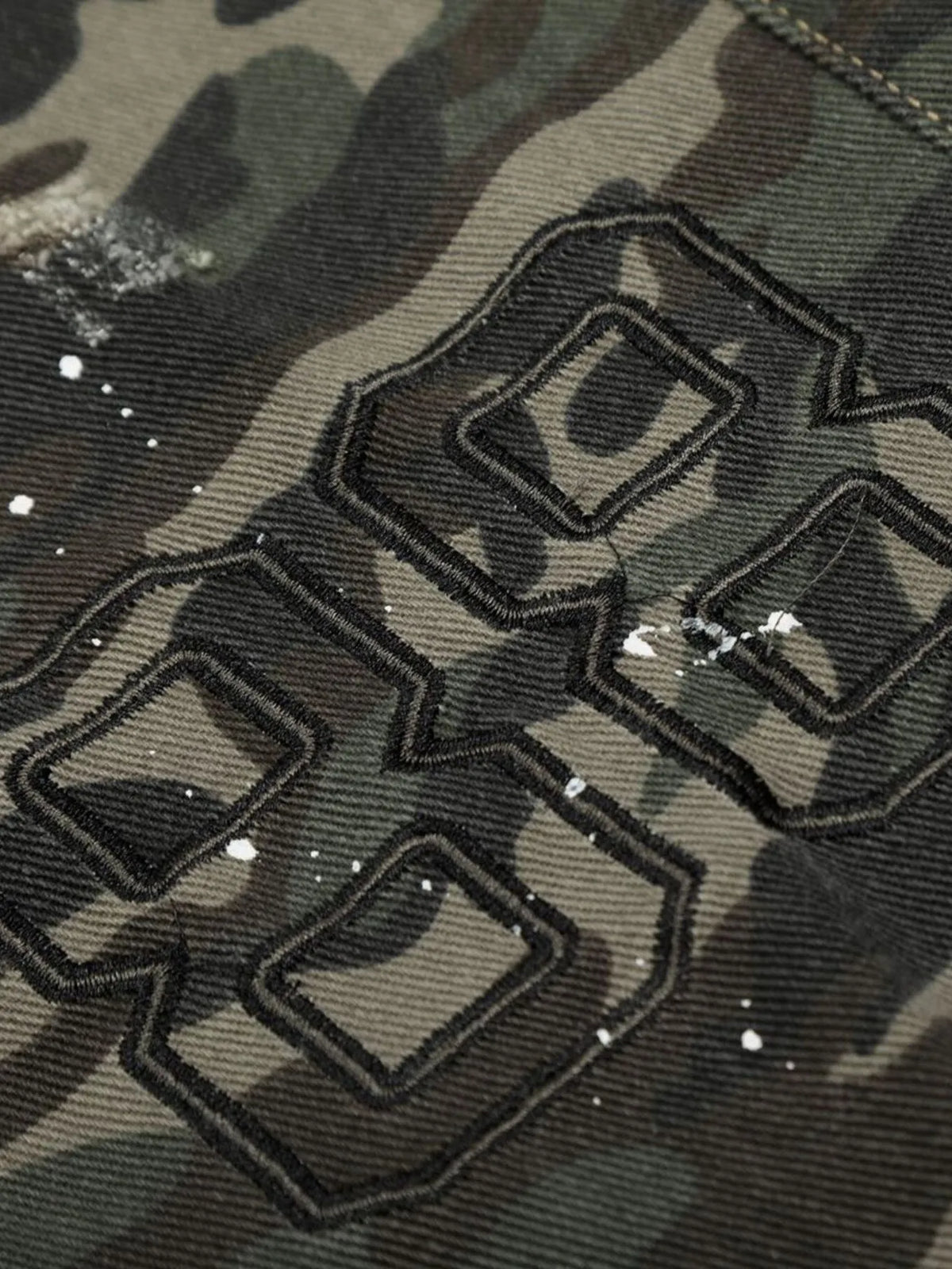 Men's Distressed Camouflage Demin Shorts