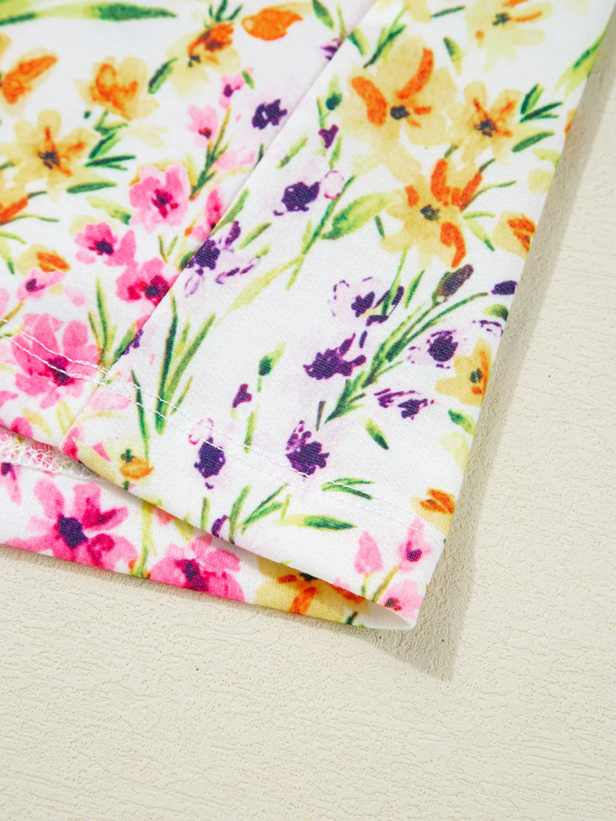 Floral Puff Sleeve Crewneck Blouse