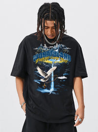 Men's Graphic Round Neck Short Sleeve T-Shirt