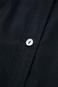 Button Up Tie Waist Puff Sleeve Mini Shirt Dress