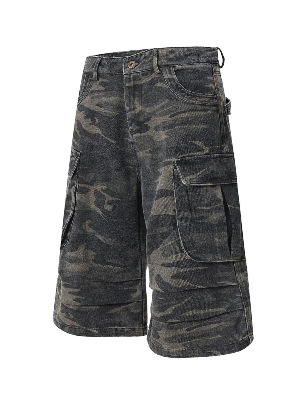 Men's Camouflage Denim Cargo Shorts