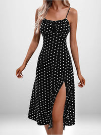 Full Size Slit Printed Cami Midi Dress Plus Size