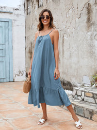 Ruffled Hem Midi Cami Dress