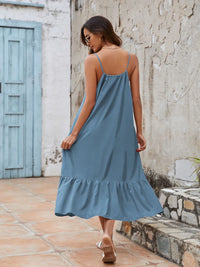 Ruffled Hem Midi Cami Dress