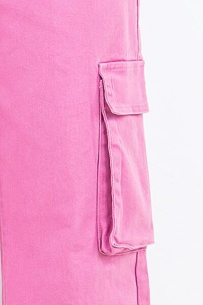 American Bazi Full Size Drawstring Wide Leg Cargo Pants Plus Size