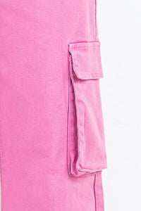 American Bazi Full Size Drawstring Wide Leg Cargo Pants Plus Size