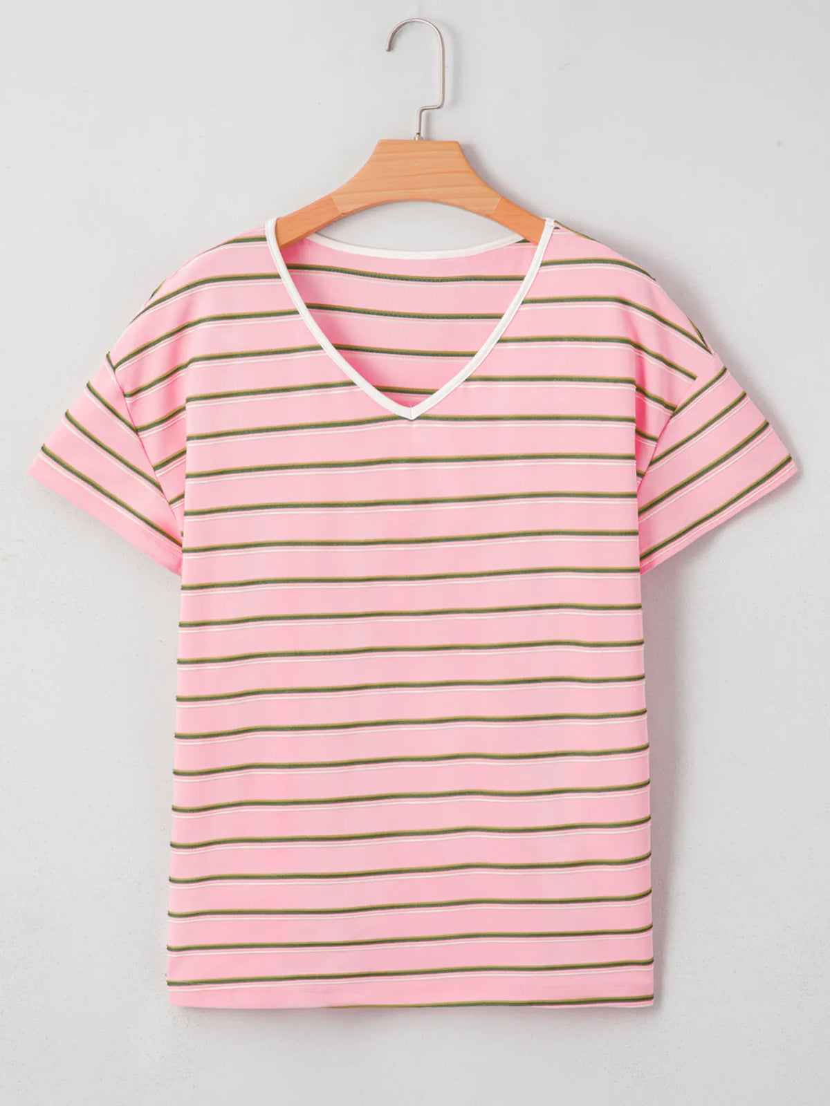 Striped Casual V-Neck T-Shirt