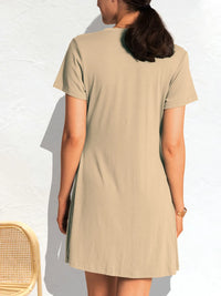 Ruched Short Sleeve Mini Tee Dress