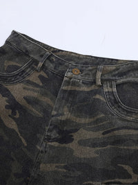 Men's Camouflage Denim Cargo Shorts