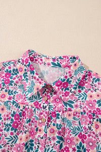 Printed Short Sleeve Mini Shirt Dress