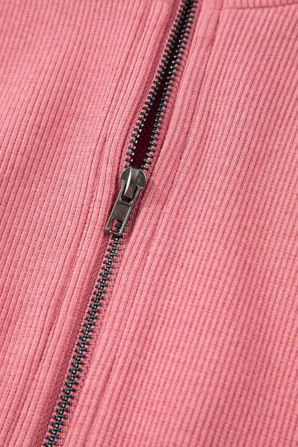 French Terry Zipped Collar Sleeveless Drawstring Waist Mini Dress