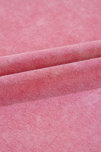 Mineral Wash Raw Edge Ruffle Mini Dress