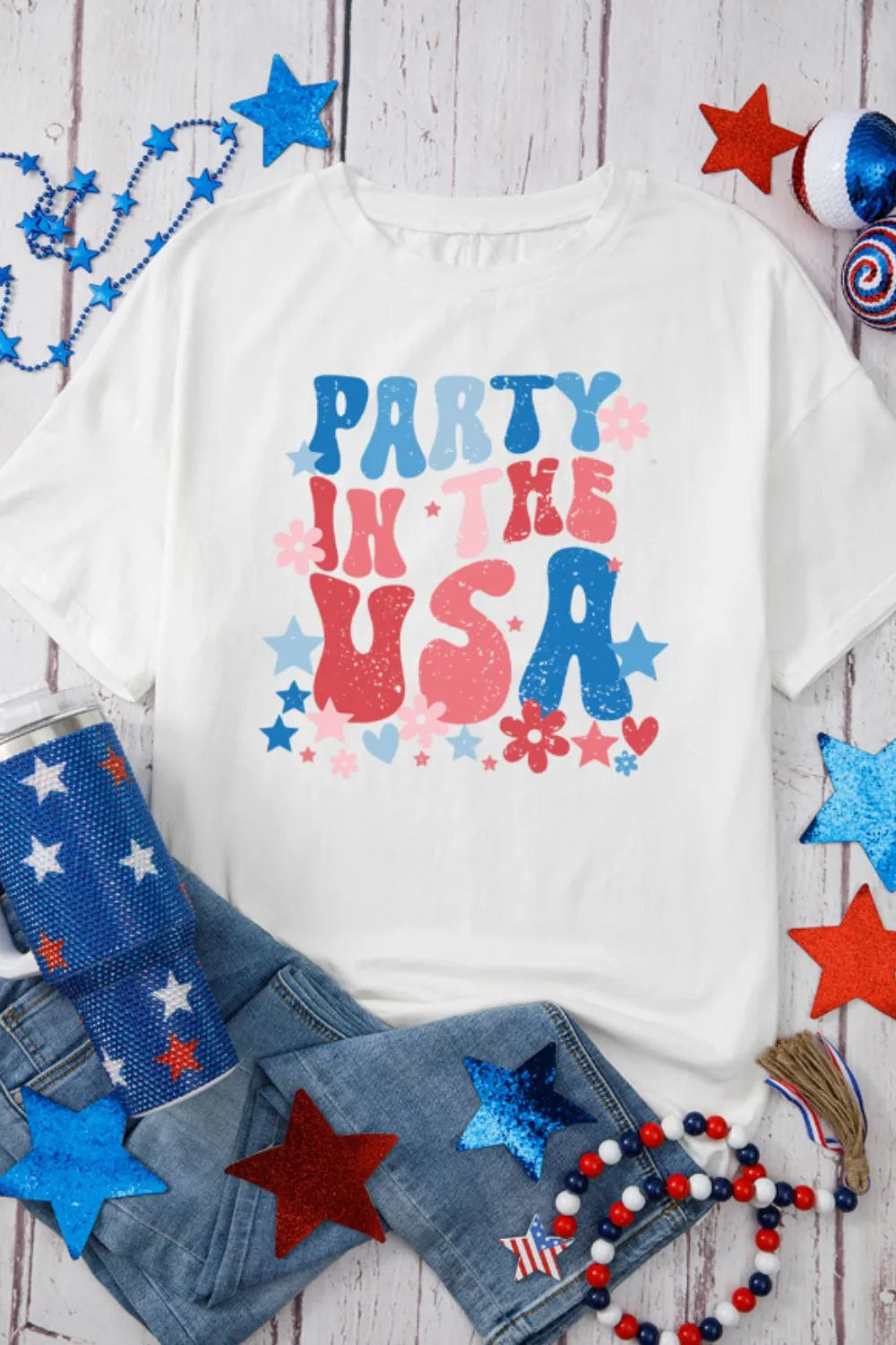 PARTY IN THE USA Graphic Oversized Tee