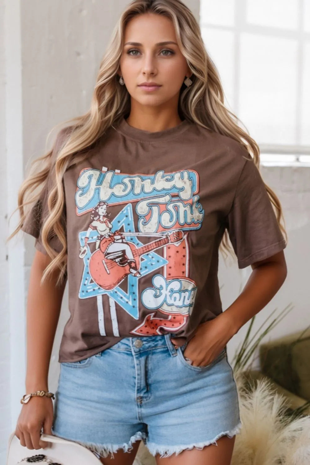 Graphic Crew Neck Western Short Sleeve Tee