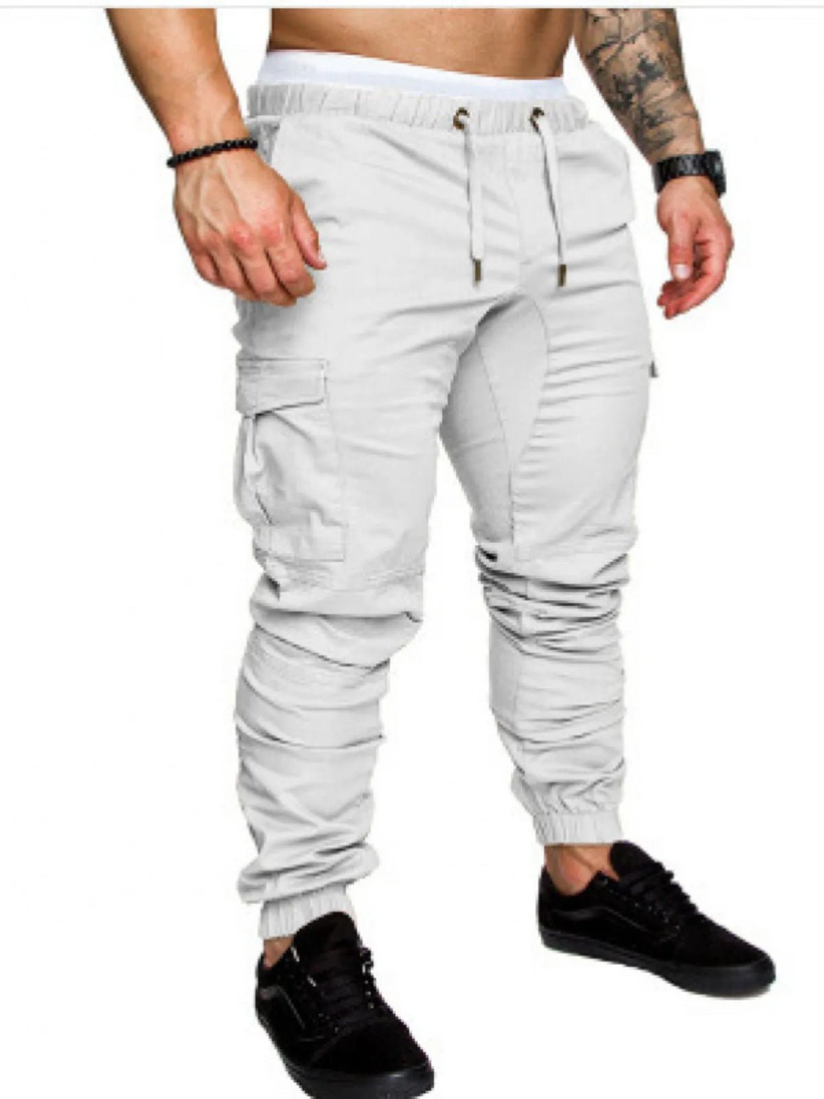 Men's Full Size Cargo Jogger with Drawstring Waistband Plus Size