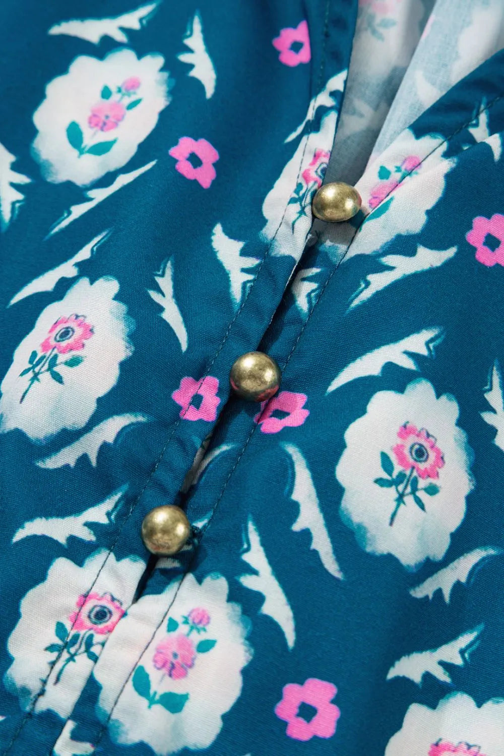 Printed Tie Neck Ruffled Cap Sleeve Dress