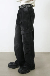 Men's Baggy Jeans with Cargo Pockets