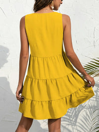 V-Neck Sleeveless Mini Tank Dress