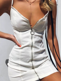 Full Size Zip-Front Bodycon Mini Dress Plus Size