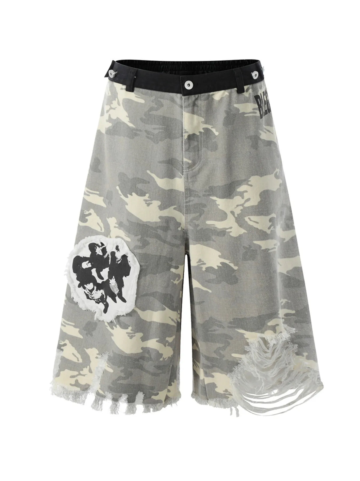 Men's Camouflage Distressed Shorts