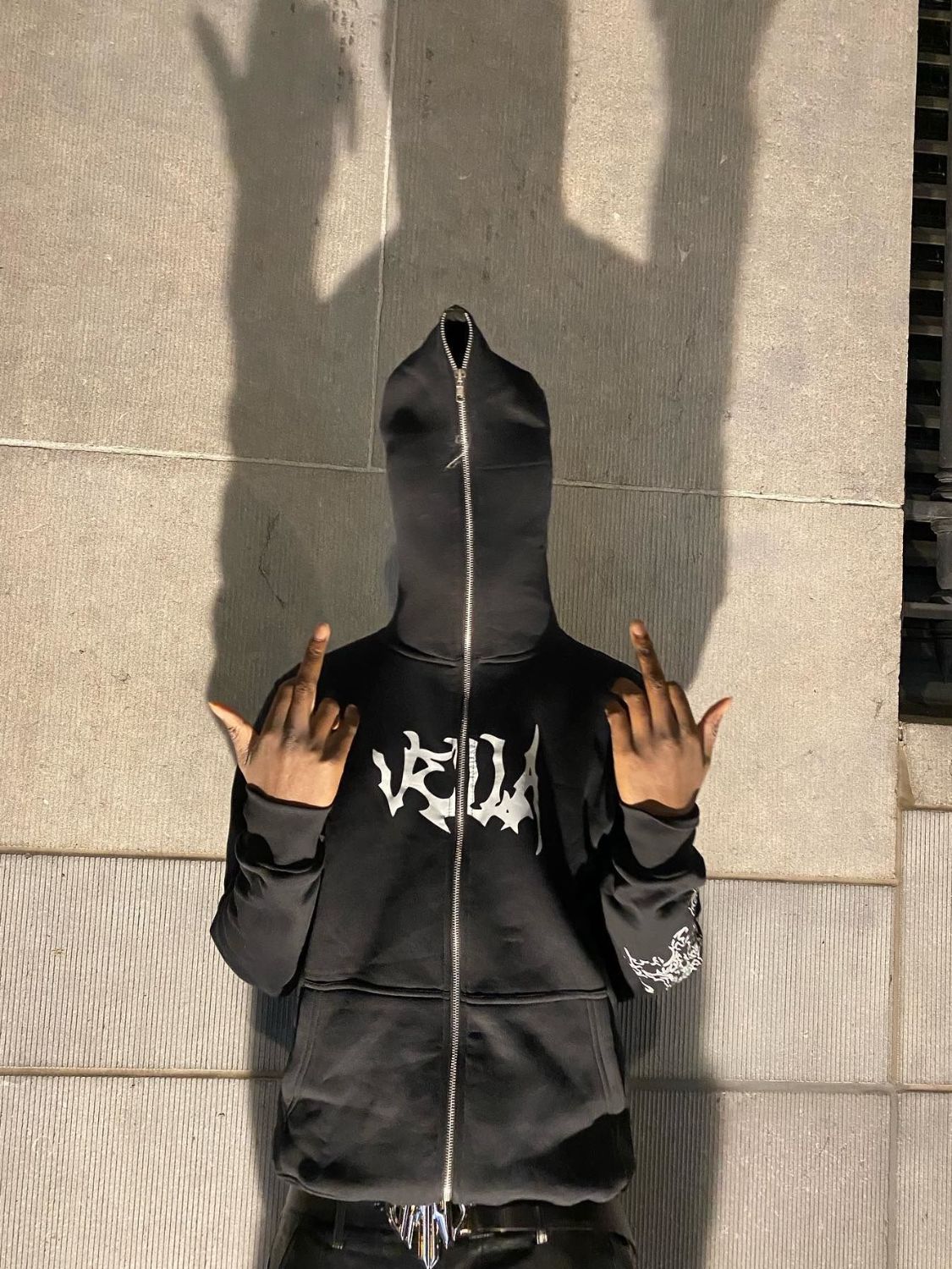Men's Zip Up Letter Graphic Hoodie