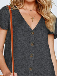 Ruffled V-Neck Mini Dress