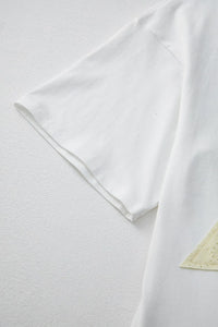 Star Layered Patched Graphic Drop Shoulder Half Sleeve Loose Tee