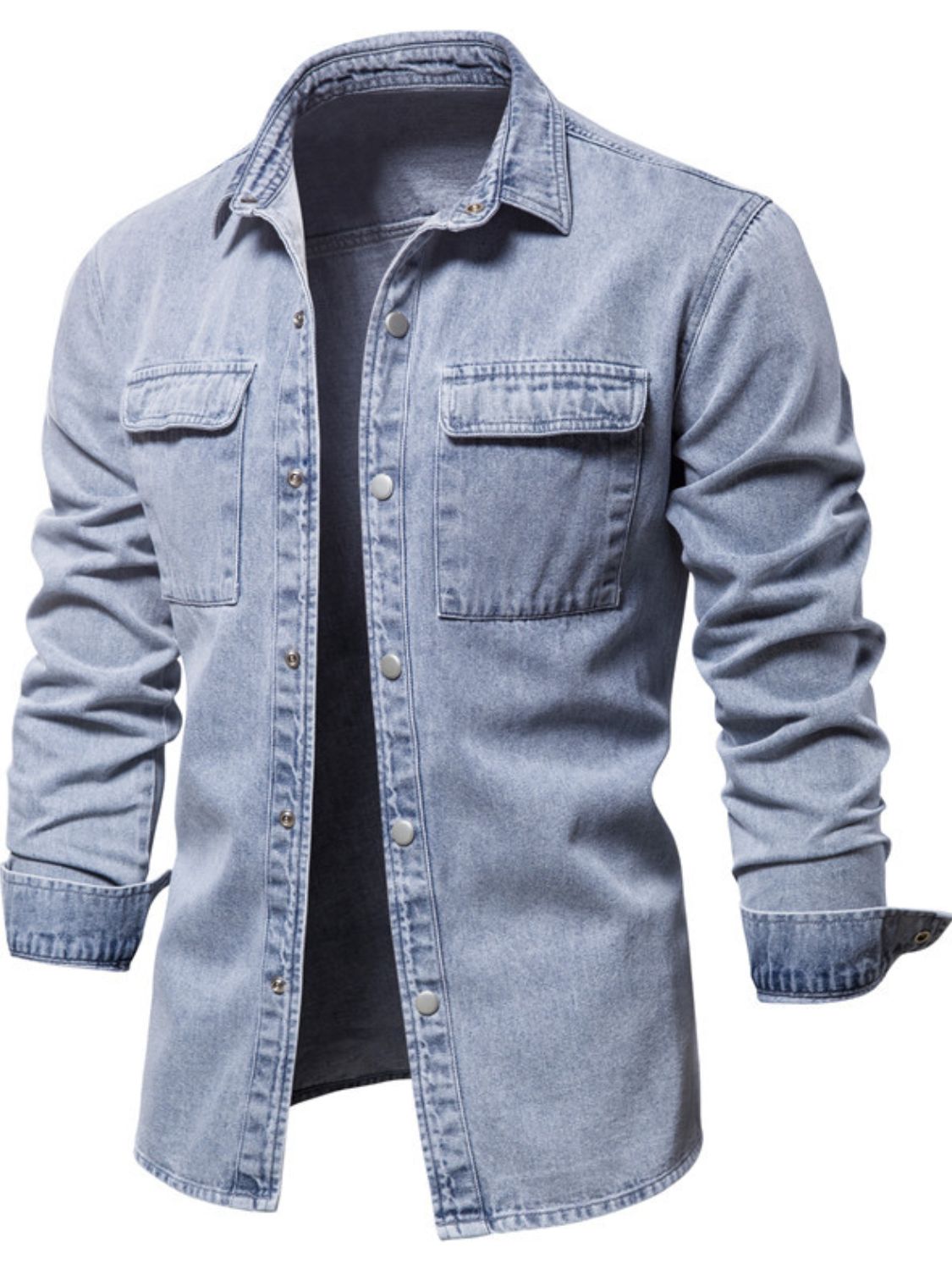 Men's Button Down Chest Pocket Denim Jacket