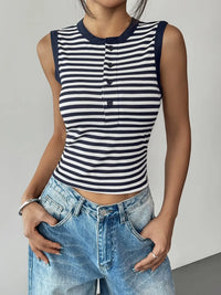 Striped Round Neck Tank