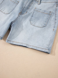 Wash High Rise Denim Shorts