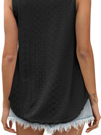 Eyelet Scoop Neck Tank