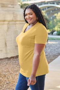 Bamboo Full Size V-Neck Short Sleeve T-Shirt