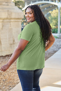 Bamboo Full Size V-Neck Short Sleeve T-Shirt