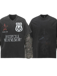 Men's Letter Graphic Contrast Long Sleeve T-Shirt