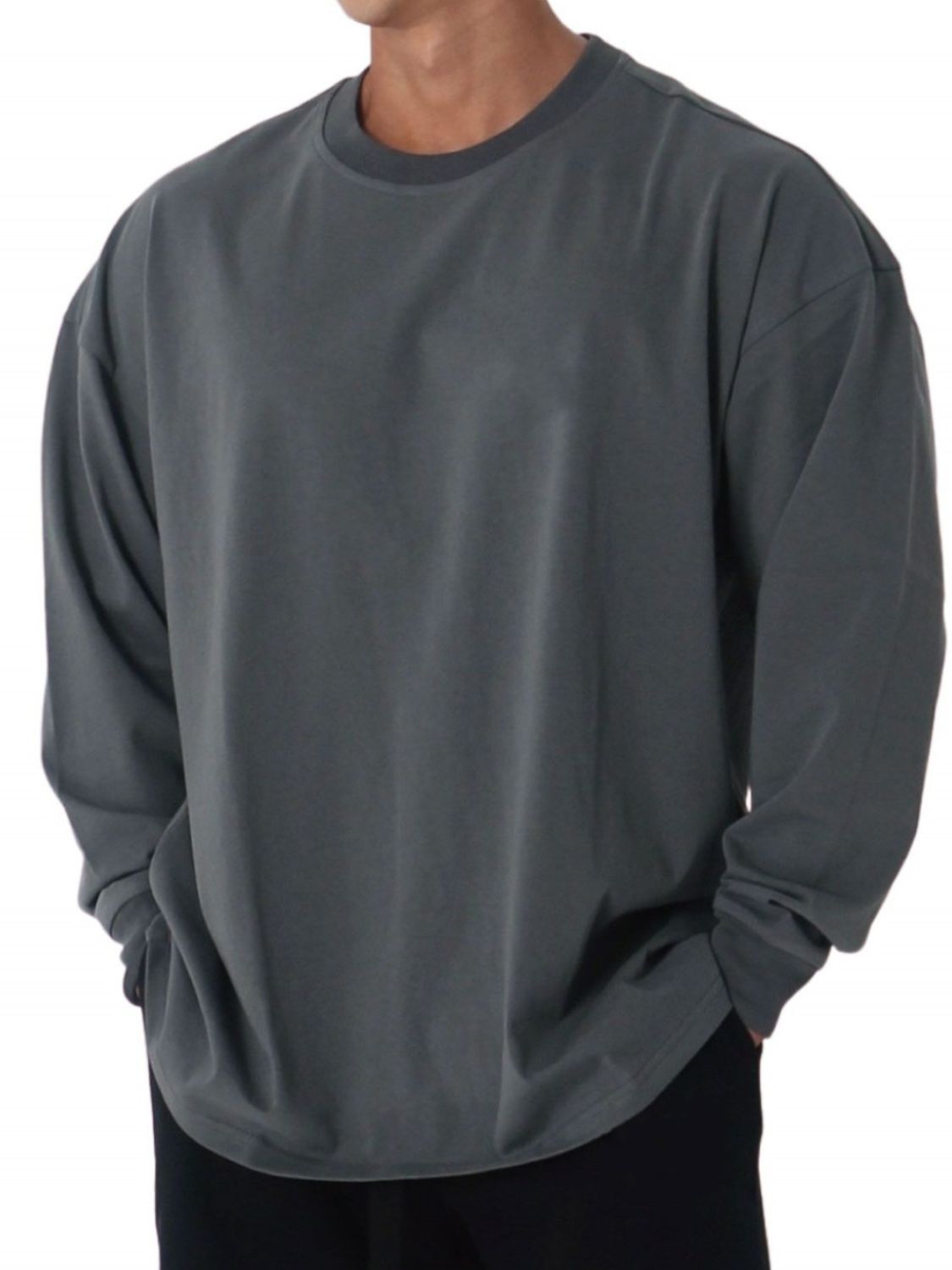 Men's Plus Size Round Neck Long Sleeve T-Shirt