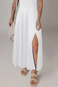 Side Slit Scoop Neck Wide Strap Dress