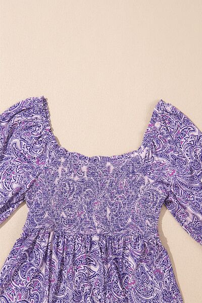 Printed Square Neck Half Sleeve Blouse