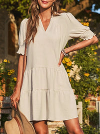 Johnny Collar Short Sleeve Mini Dress