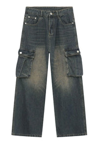 Men's Baggy Jeans with Cargo Pockets