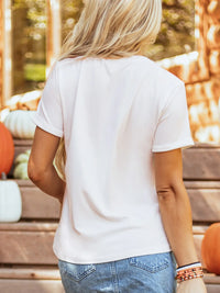 FALL VIBES Cotton Blend Casual T Shirt
