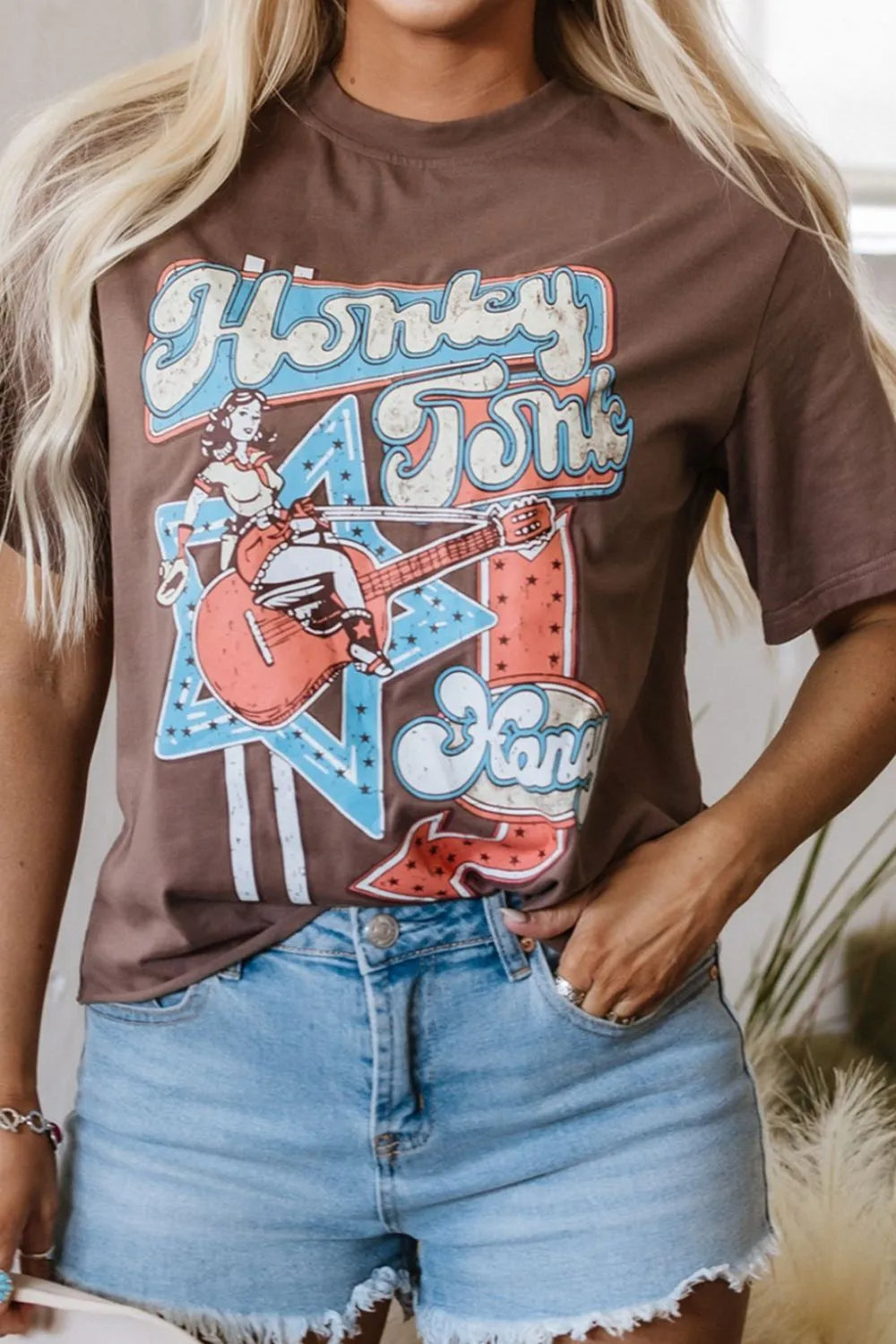 Graphic Crew Neck Western Short Sleeve Tee