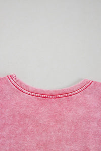 Mineral Wash Raw Edge Ruffle Mini Dress