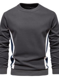 Men's Side Striped Contrast Round Neck Sweatshirt