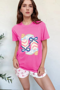 Graphic Round Neck Short Sleeve T-Shirt