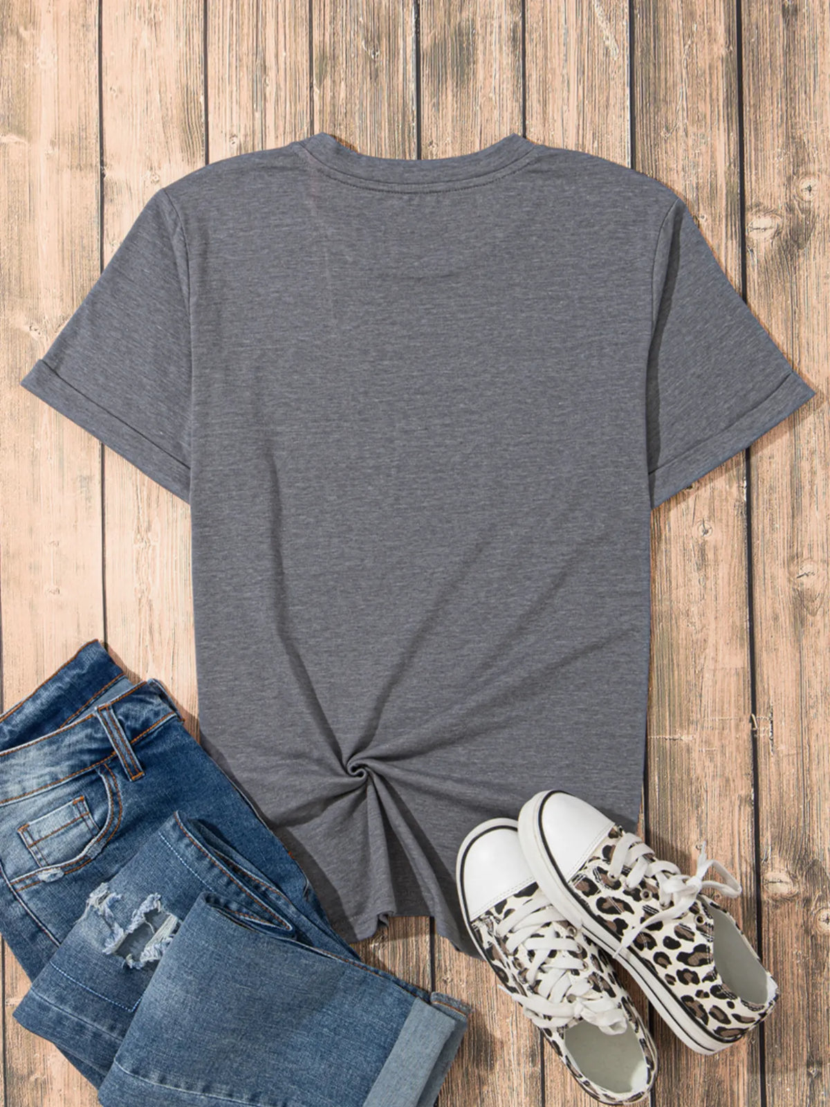 American Heart Graphic Round Neck T Shirt