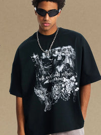 Men's Round Neck Half Sleeve Graphic T-Shirt