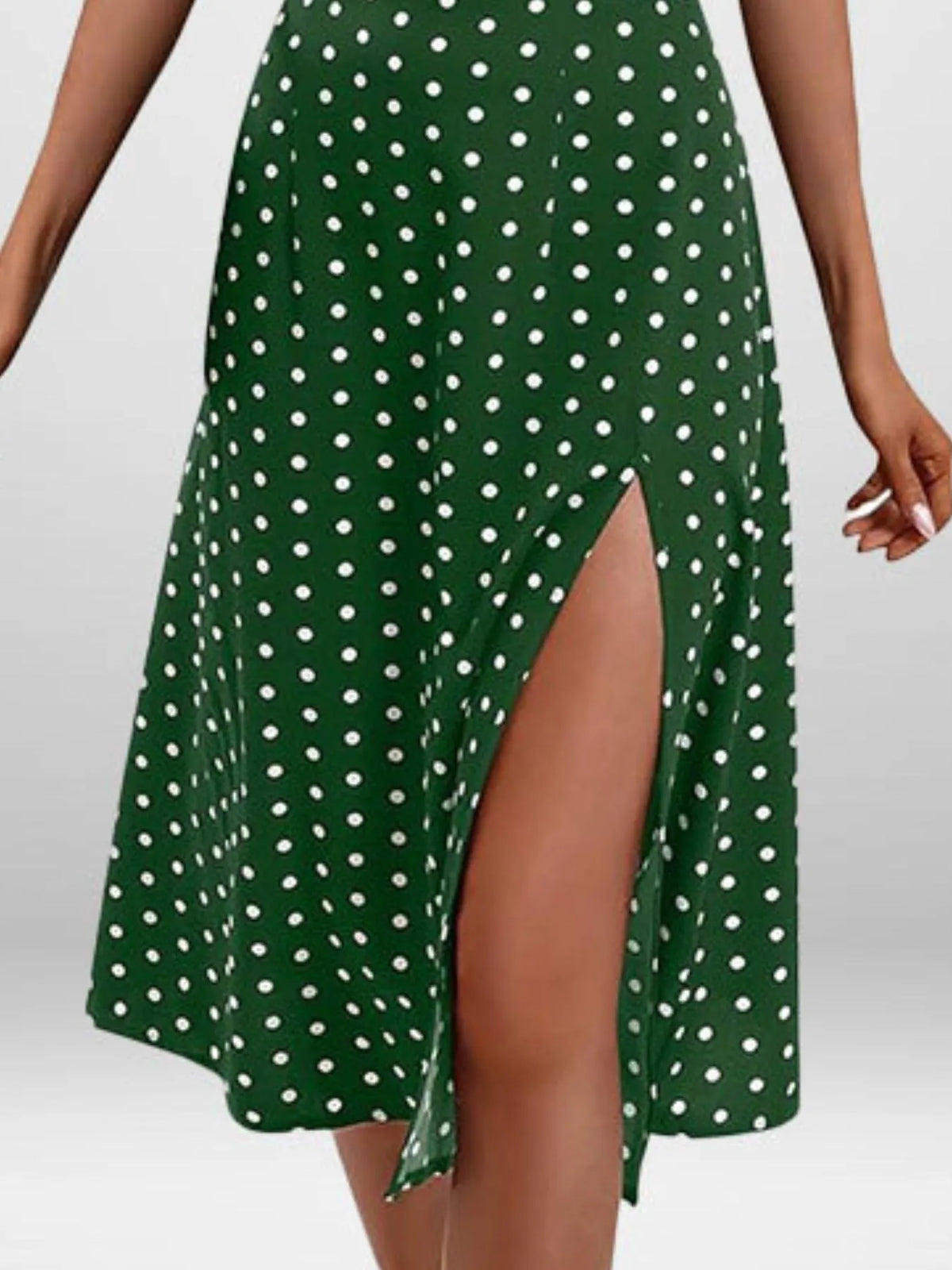 Full Size Slit Printed Cami Midi Dress Plus Size