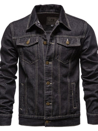 Men's Button Down Long Sleeve Denim Jacket