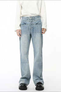 Splash Ink Washed Jeans with Pockets
