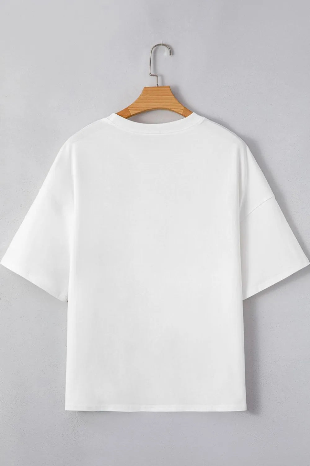 Star Layered Patched Graphic Drop Shoulder Half Sleeve Loose Tee